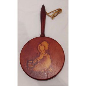 Vintage Girl and Bucket Stain Art Cutting Board